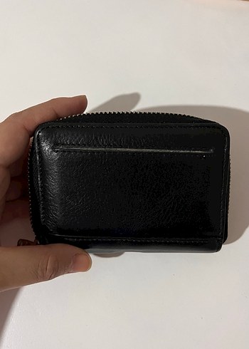 Beden siyah Renk Siyah Deri Garbalia Kadın Fermuarlı Cüzdan