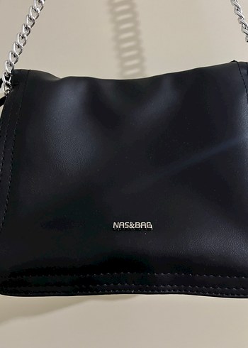 Zincir Detaylı Siyah Deri Kadın Çanta - Görsel 3