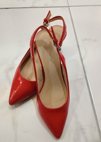 Kırmızı Stiletto Topuklu Kadın Ayakkabı - Görsel 3