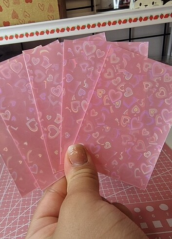 5 li pembe hologramli sleeve