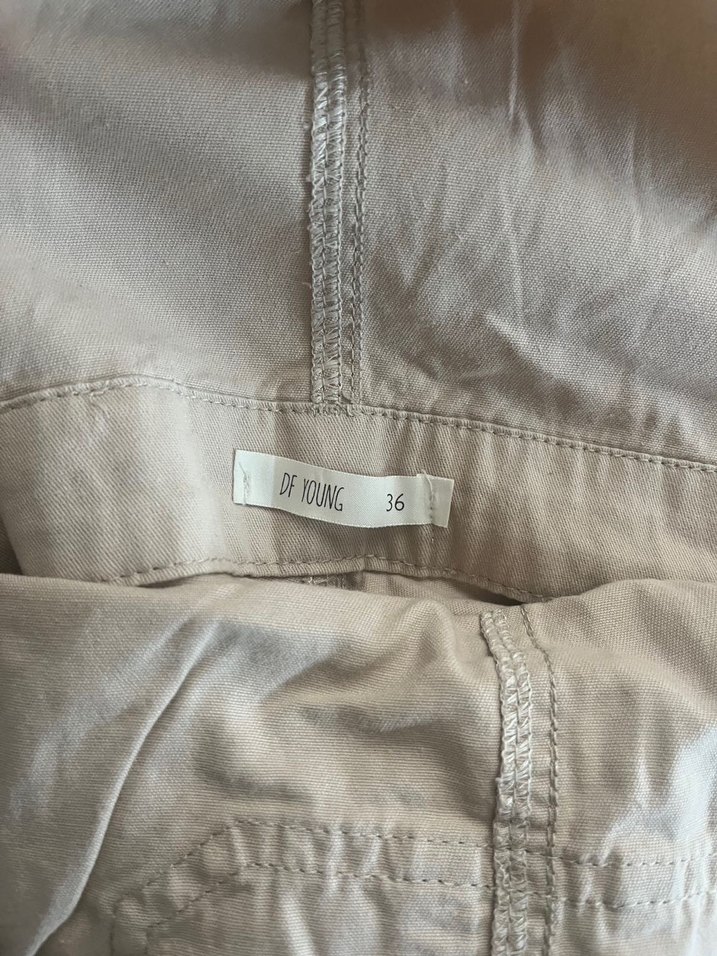 Düğmeli Bej  Kadın Şort Tulum - Görsel 4