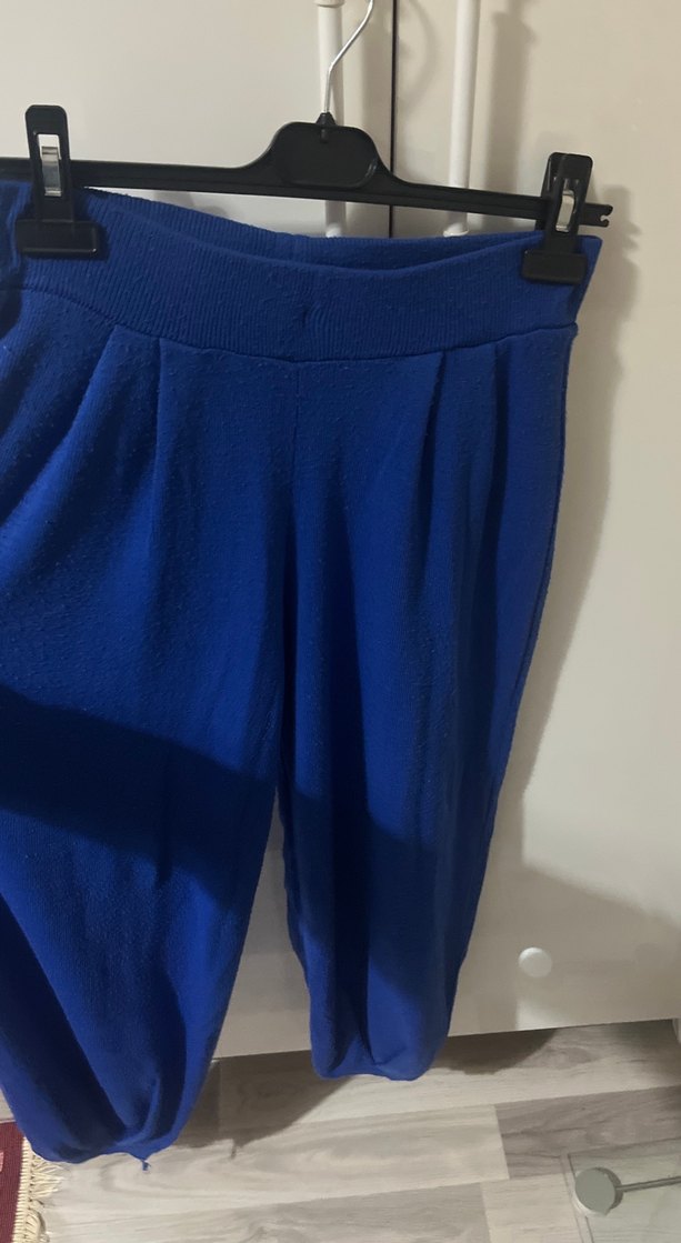 Kadın Lacivert Pilili Midi Eşofman Altı - Görsel 2