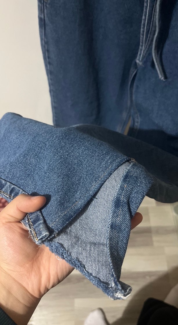 Kadın Gri Tonlu Mavi Midi Kot Pantolon - Görsel 3