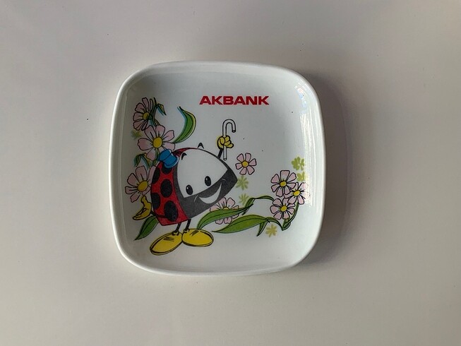 Antika Akbank Uğur böceği Melamin Tabak