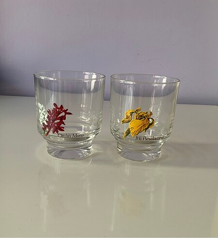 Vintage 1980 lerden 2 li Bardak Set
