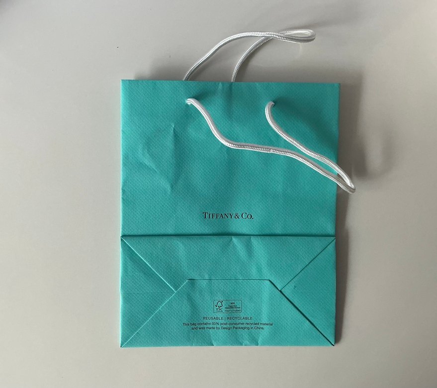 Turkuaz Tiffany&Co. Kadın Kağıt Çanta - Görsel 2