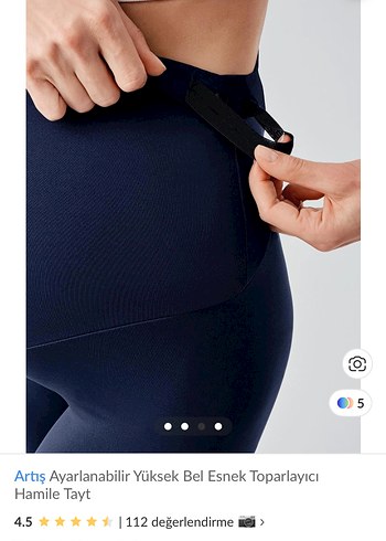 Ayarlanabilir Yüksek Bel Esnek Hamile Taytı - Görsel 3