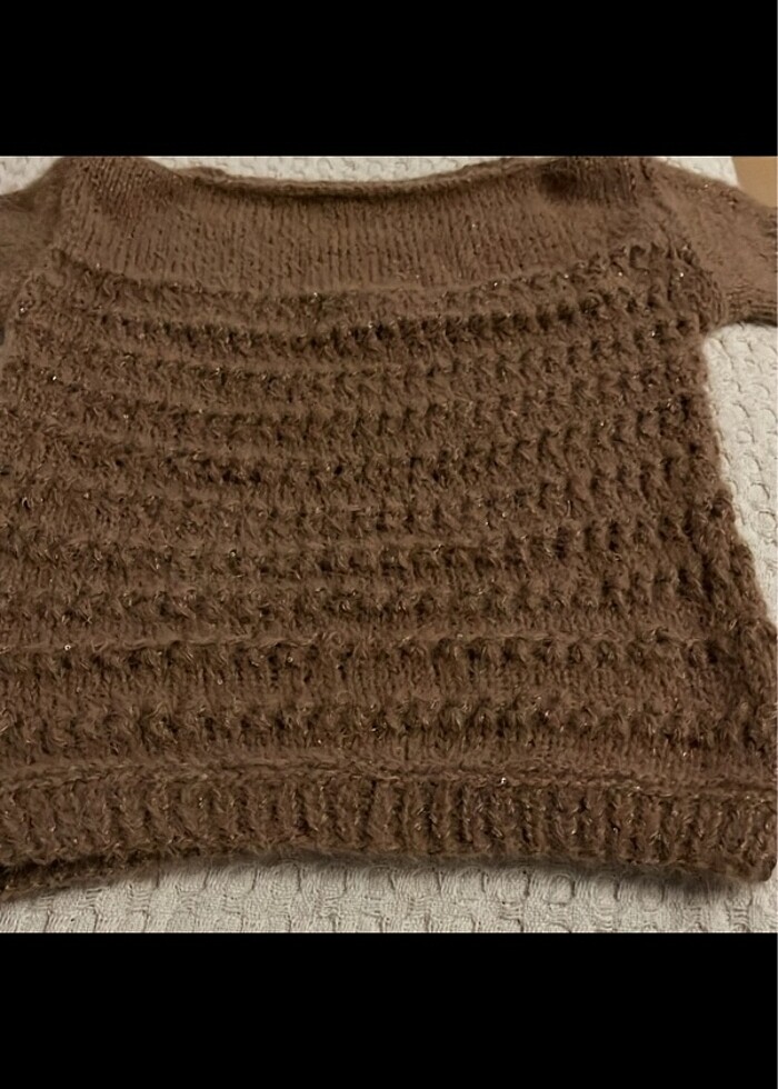 El örgüsü kısa kollu kazak - Görsel 2