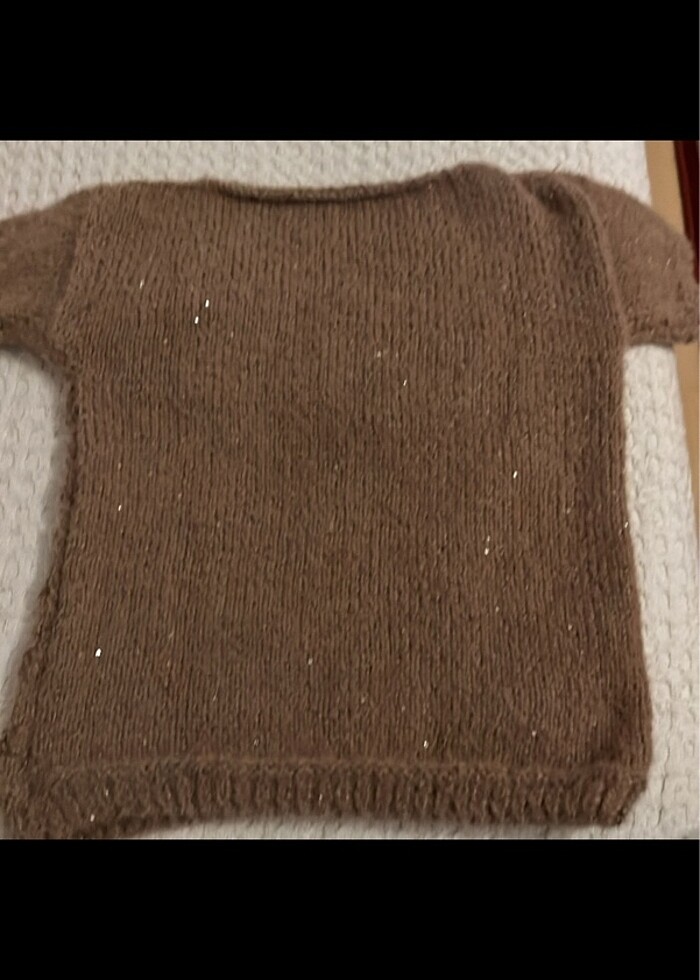 El örgüsü kısa kollu kazak - Görsel 4