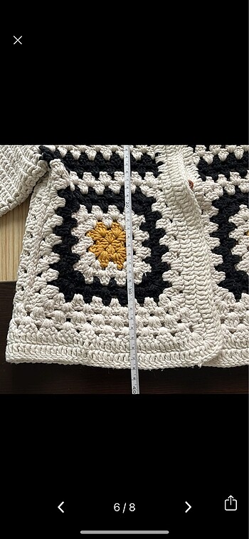 Crop örgü yelek - Görsel 6