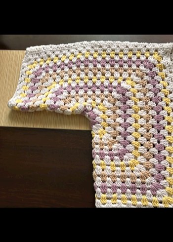 Çok Renkli crop Örgü Hırka - Görsel 2