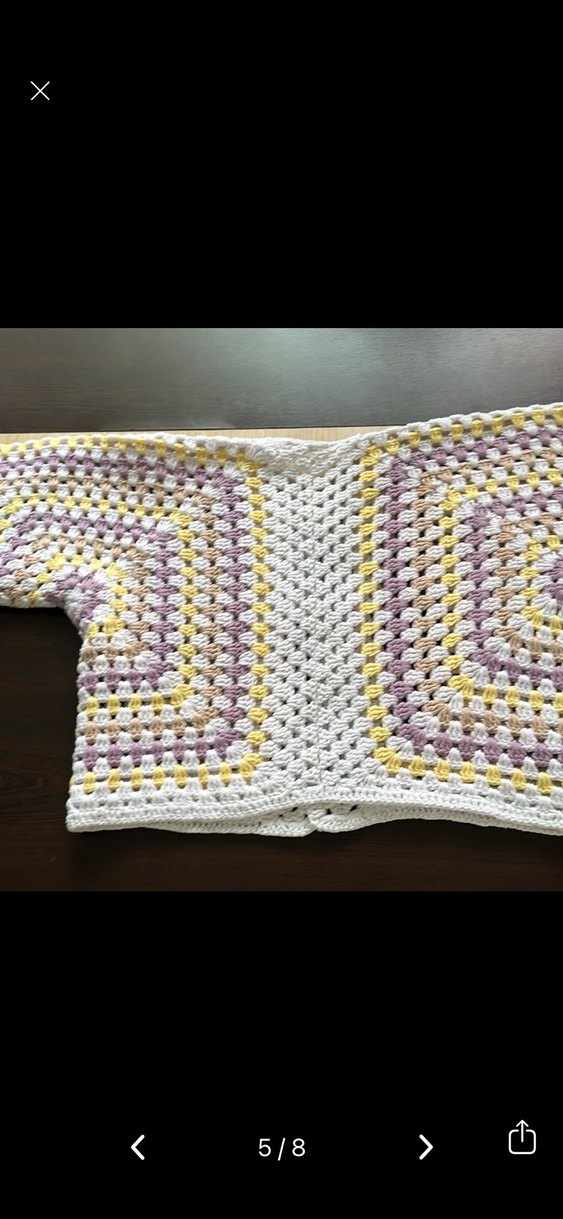 Çok Renkli crop Örgü Hırka - Görsel 5