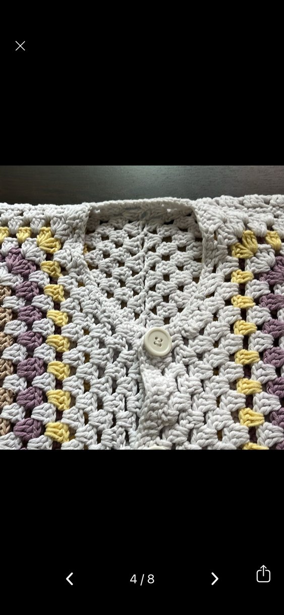 Çok Renkli crop Örgü Hırka - Görsel 4