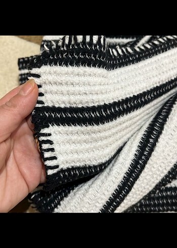 Gri Zebra Desenli Bohem tv battaniyesi - Görsel 2