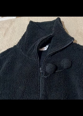 Siyah Yumuşak Kürklü Kadın Mont - Görsel 5