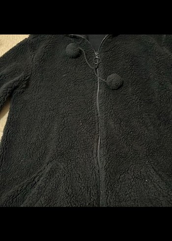 Siyah Yumuşak Kürklü Kadın Mont - Görsel 2