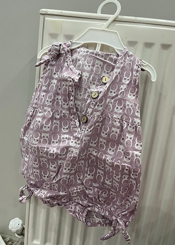 Nakışlı Triko Pembe Bebek Kız Tulum - Görsel 5