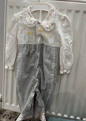 Nakışlı Triko Pembe Bebek Kız Tulum - Görsel 4