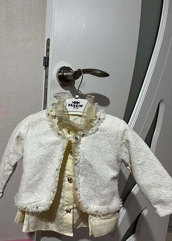 Kız Çocuk Beyaz Nakışlı Fırfırlı Elbise - Görsel 3