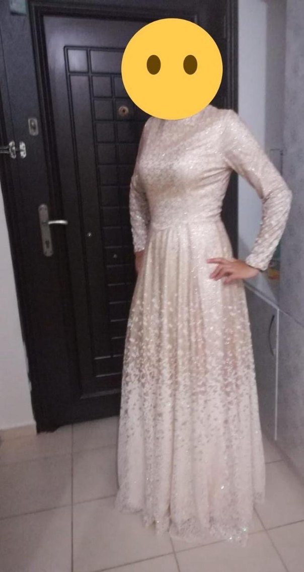 Bej Uzun Kollu Drapeli Nişan Elbisesi
Pudra renginde - Görsel 2