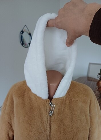 BSL FASHION İpek gibi yumuşacık peluş kürk kaban