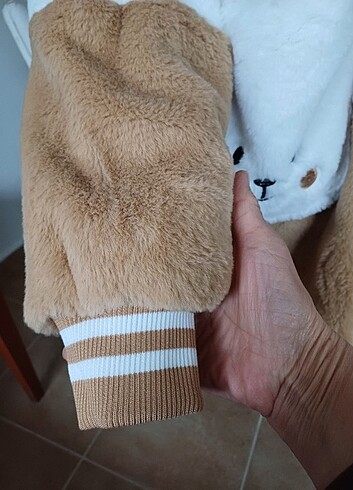 xxl Beden camel Renk İpek gibi yumuşacık peluş kürk kaban