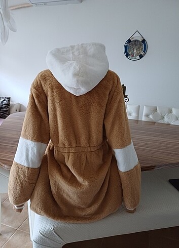 xxl Beden İpek gibi yumuşacık peluş kürk kaban