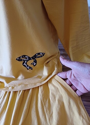 38 Beden sarı Renk 0 Pamuklu pijama takımı 38 40 Bedene