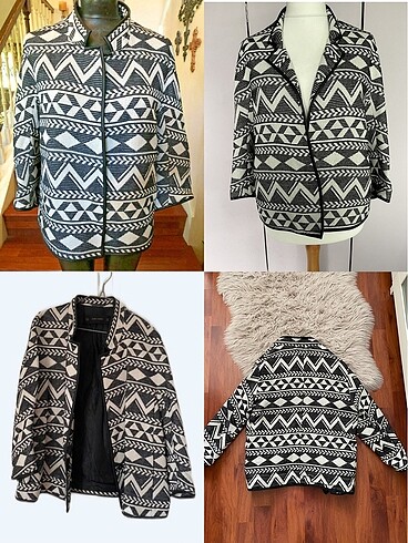 s Beden Zara geometrik desen ceket