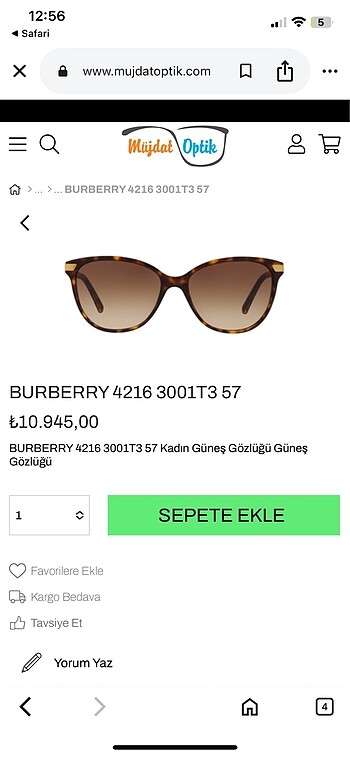Burberry Gözlük