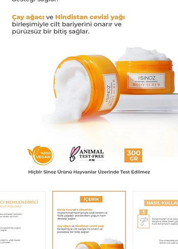 SİNOZ Arındırıcı Nemlendirici Vücut Peelingi - Görsel 4