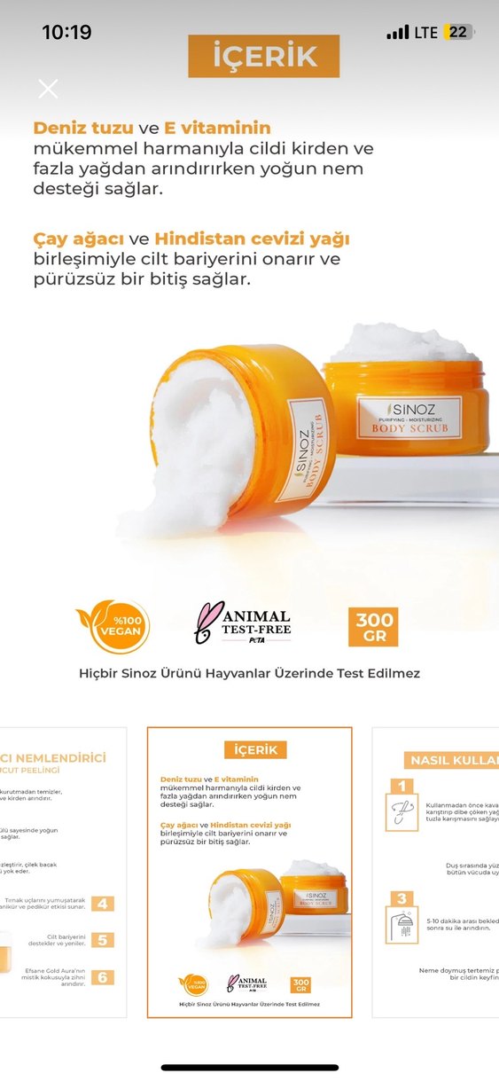 SİNOZ Arındırıcı Nemlendirici Vücut Peelingi - Görsel 4