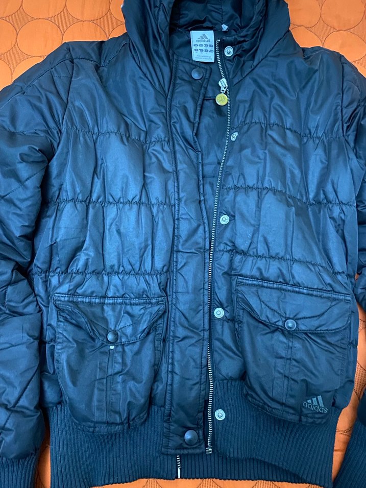 Düğmeli Kapüşonlu siyah Kadın Kışlık Mont - Görsel 5