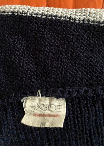 Lacivert Çizgili Kadın Triko Kazak - Görsel 3