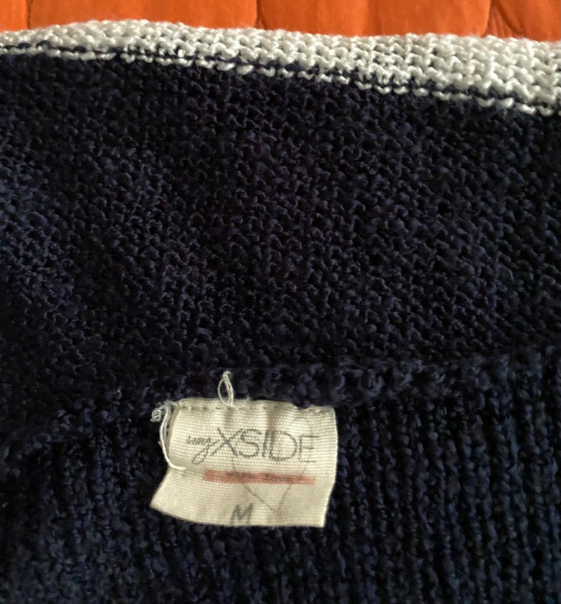 Lacivert Çizgili Kadın Triko Kazak - Görsel 3