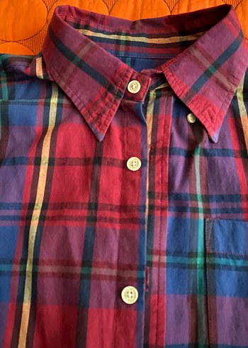 Düğmeli, Çok Renkli Kadın Gömlek - Görsel 2