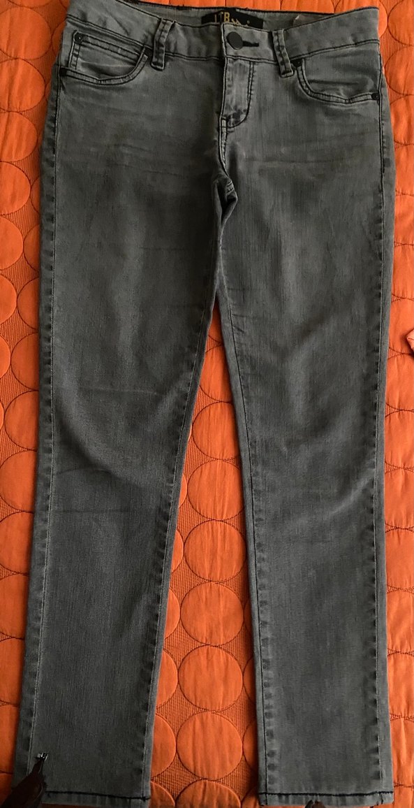 Düğmeli Gri Kadın Kot Pantolon - Görsel 3