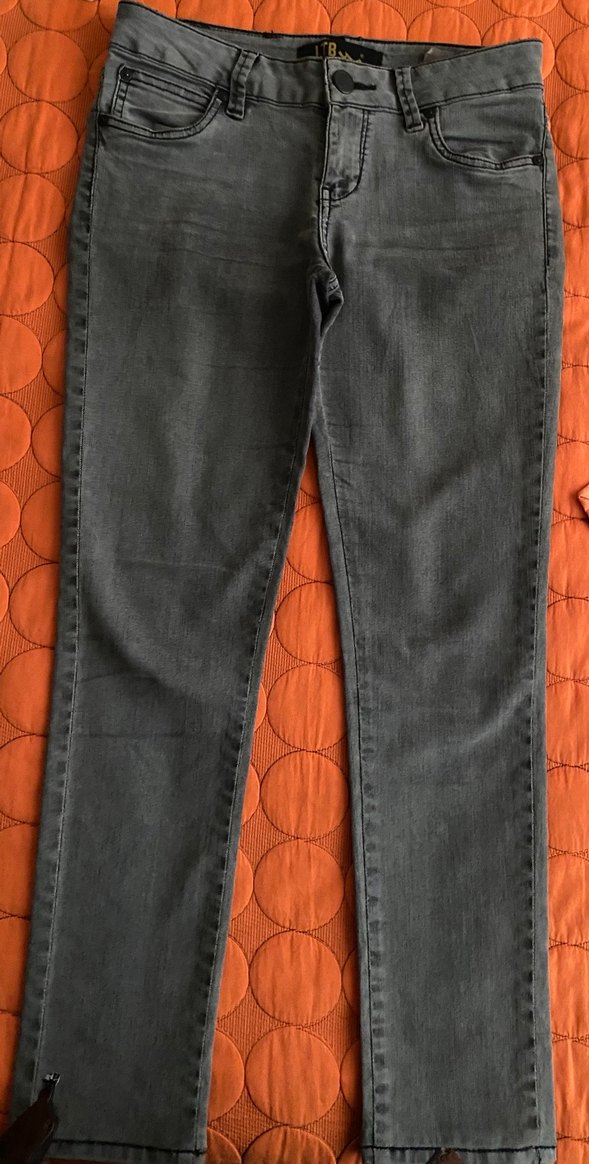 Düğmeli Gri Kadın Kot Pantolon - Görsel 2