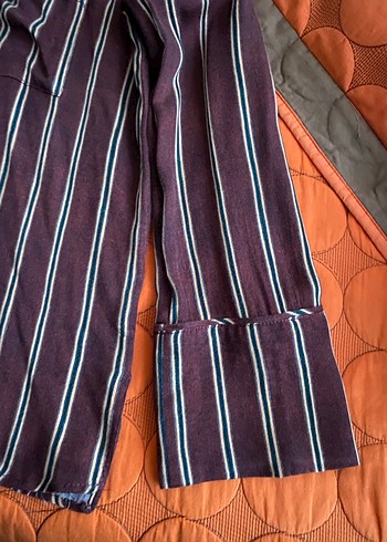 Düğmeli Çizgili Kadın Gömlek - Görsel 3