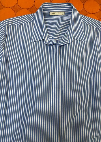 Mudo Collection Kadın Mavi Çizgili Gömlek - Görsel 2