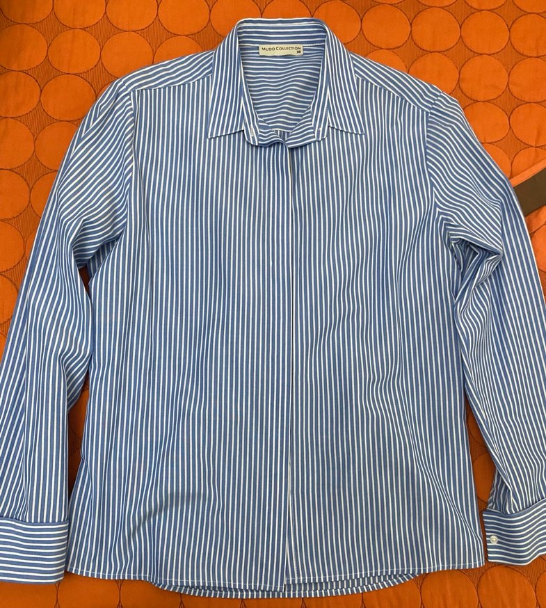 Mudo Collection Kadın Mavi Çizgili Gömlek - Görsel 3
