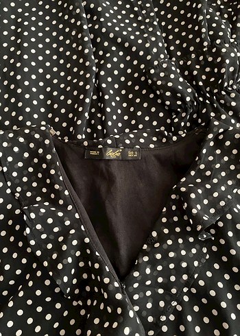 Puantiye Desenli Uzun Kollu Midi Elbise - Görsel 6