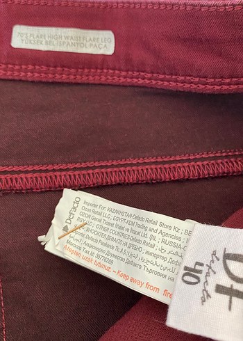 l Beden Bordo Kadın Midi Bol Kesim Kumaş Pantolon