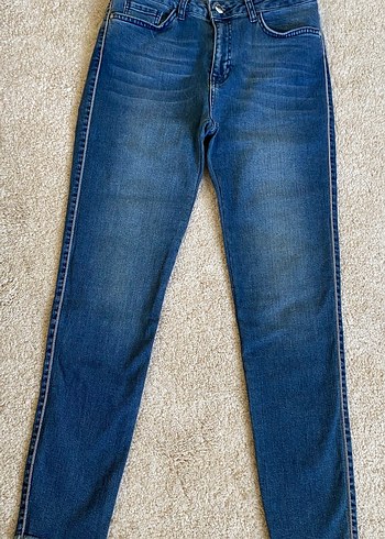 Kadın Normal Kesim Mavi Denim Pantolon