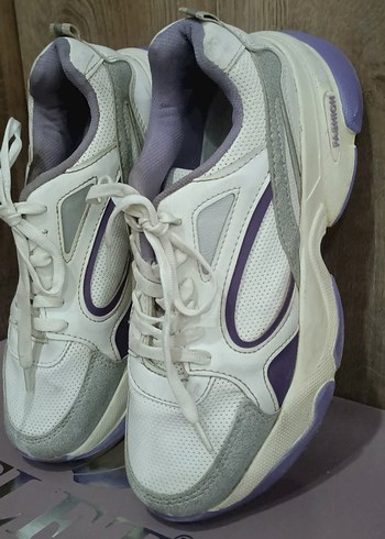 Fasihon Mor Bağcıklı Kadın Spor Ayakkabı - Görsel 3