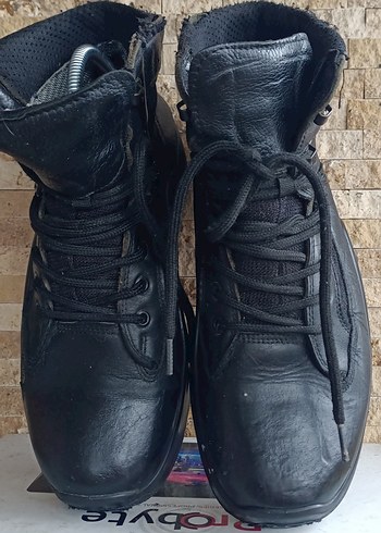 Genç marka Erkek Siyah Deri Sokak Stili Tokalı Bot - Görsel 2