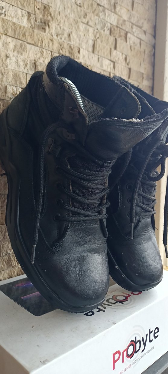 Genç marka Erkek Siyah Deri Sokak Stili Tokalı Bot - Görsel 3