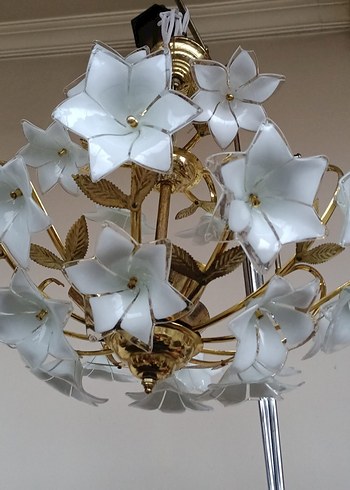 Altın Renkli Çiçek Motifli avize - Görsel 7