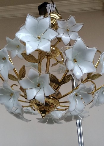 Altın Renkli Çiçek Motifli avize - Görsel 8