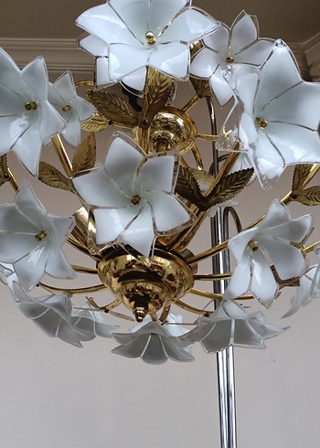 Altın Renkli Çiçek Motifli avize - Görsel 6